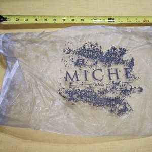 Miche logo organza drawstring dust cover bag.